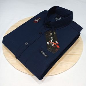 BECCO kemeja polos lengan pendek pria - kemeja polos motif list lengan pendek pria