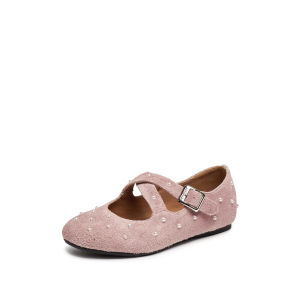 Staccato 2025 New Retro French Mary Jane Flat Mouth Shoes Womens Fashion Single Shoes Pearl Embellished Leather Casual Flats