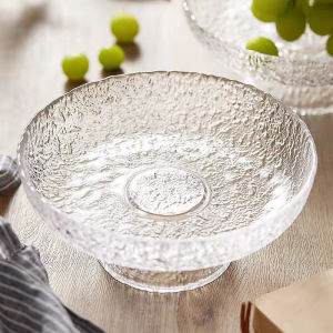 New Japanese Hammered Glass Crystal Plate