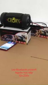 Loa Crown 4 có bluetooth nguồn 12V 220V. Bảo hành 06 tháng