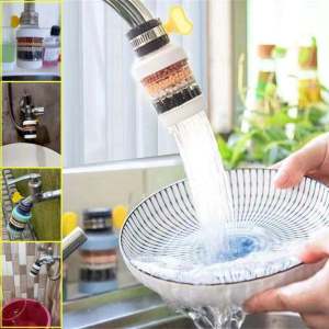 Faucet Filter 360 Degree Rotatable Universal Detachable Washable Filter Activated Carbon Filtration