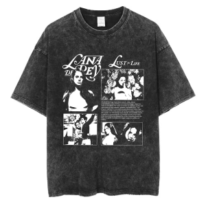 Áo Thun Cotton Nguyên Chất Lana Del Rey Dành Cho Nam Mùa Hè Cổ Tròn in Họa Tiết Thường Ngày Rộng Rãi Thoáng Khí