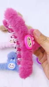 Jepit Rambut Bulu Labubu Jedai Wanita Gaya Aksesoris Jepitan Premium La Bubu Clip Hadiah Elegan