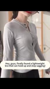 SHAN Plus Size Sport Bra Women High Support Anti-Sag Shockproof Seamless Yoga Bra Full Cup Bralette Thin Breathable Summer Vest Lingerie Rabbit Ear Design 34-42 ABC