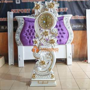 JAM HIAS MAWAR KAYU JATI FINISHING MEWAH DKORASI RUANG INTERIOR PAJANGAN MURAH TATANING FURNITURES JEPARA