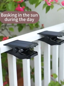 [READY STOCK] Solar light outdoor Lampu solar 3 Mode Motion Sensor solar lights 0 Electricity Solar Clip Light solar light outdoor clip Clip on solar light Lampu clip solar Solar lights outdoor waterproof Clip light