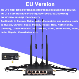 KuWFi CAT4 4G LTE Router 300Mbps 2.4GHz WiFi Router 4x Detachable Antennas 4G Modem with WAN LAN Ethernet Port AP Repeater Mode