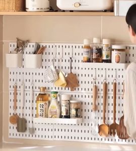 From the Kitchen Pegboard Rack Hardware Accessories Vacuum Cleaner Accessories Storage Rack Punch-free Wall-hanging Wall Storage Rack