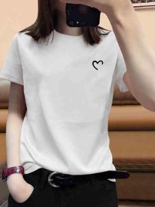 เสื้อยืดคอกลมแขนสั้นสีขาว ทรงหลวม ทรงเข้ารูป สำหรับผู้หญิง ฤดูร้อน 2025 เสื้อตัวบนทรงเข้ารูป เสื้อผ้าทำงาน สไตล์เรียบง่าย