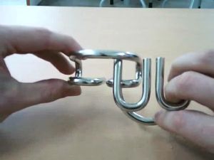 Metal Puzzle Brain Teasers - Puzzle M Double asah Otak Puzle Besi - KZ192