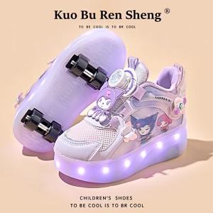 KUOBURENSHENG | Cartoon Styled Detachable Rotating Light-up Roller Skates