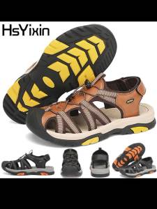 Summer Outdoor Sandals for Men Breathable Hiking Shoes Water Beach Mens Sandals Camping Climbing Aqua Sneaker Fashion Roman Shoe