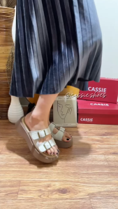 CASSIE Sandal wedges wanita  import sandal slop shoes wanita ( AS01 ) sepatu sendal wedges import