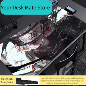 Bandai | Large Office Mouse Pad Naruto Kakashi Hatake Carpet Laptop Pc Gamer Keyboard Mat xxl Mousepad Edge White Tassel Rubber Table Mat