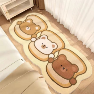 VIKAMA Lượn Sóng Dài Hoạt Hình In Hình Động Vật Chống Trơn Trượt Phòng Tắm Sàn Mềm Thảm Trong Nhà Cho Phòng Ngủ Nhà Bếp Trang Trí Nhà Cửa PVC Lưng