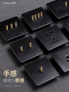 Bộ Công Tắc Ổ Cắm Điện Bằng Đồng Đen Cổ Điển 86 Kiểu Dùng Trong Gia Đình Phong Cách Bắc Âu INS Công Tắc Nguồn Bằng Nhựa Sơn Đen