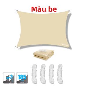 Mái Che Nắng Hình Vuông Chống Thấm Nước Nhiều Màu Sắc Chất Liệu Vải Poly Cotton Dùng Cho Ban Công Sân Vườn Ngoài Trời
