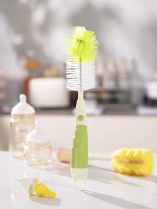 TEN-M JOURNEY Baby bottle brush set baby bottle and nipple cleaning tool 360-degree rotating cleaning sponge brush 4-piece set