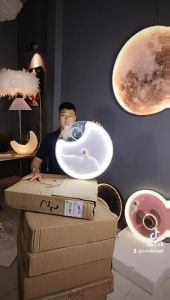 Đèn ốp trần trang trí đèn ngủ cho bé ốp trần decor hình phi hành gia Đèn mặt trăng khuyết dạ quang ngôi sao vũ trụ Đèn ốp trần 3 chế độ ánh sáng an toàn cho mắt - Combosett