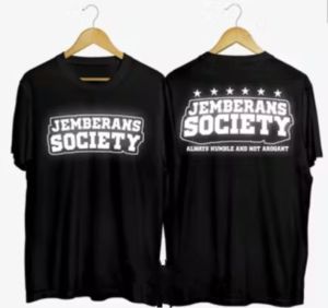 kaos Jemberans society-Desain stylish dan kekinian-Dtf Putih