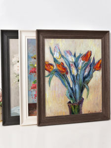 ยุโรปสไตล์ไม้ภาพวาดสีน้ํามันกรอบดิจิตอล 30*40*50*60*70*80*90 กรอบรูปพร้อมแขวน < Ne1> Modern Home Decor