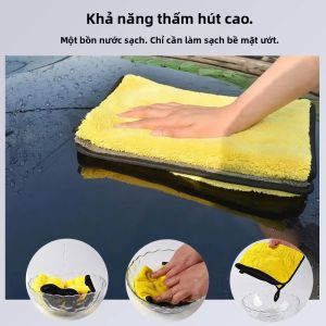5 Khăn Lau Xe Ô Tô Microfiber Vệ Sinh Chi Tiết Xe Khăn Lau Khô Kích Thước 30x30CM/30x60CM Dùng Cho Bảo Dưỡng Xe