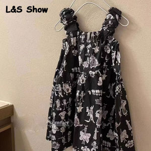 Ls hiển thị Đầm kiểu Hàn Quốc cho trẻ em của quần áo cô gái của kỳ nghỉ phong cách VÁY YẾM MÙA HÈ cô gái bé dễ thương ăn mặc Váy Cô Tiên