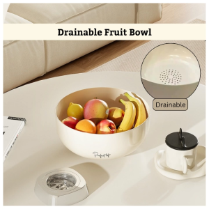 Ready Stock Drying Fruit Bowl Drain Tray Storage Mangkuk Buah Berlubang Tapis Air Modern Nordic Vegetable Holder Rak Snack Serbaguna Kitchen Organizer Water Catcher Mangkuk Sayur Snek Ruang Dapur Hiasan Countertop Bekas Hidangan Anti Basah Living Room