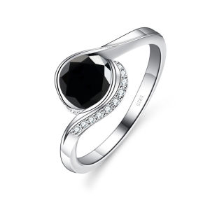 JoyceJelly 1CT Moissanite Rings 925 Sterling Silver Diamond Jewelry For Women GRA Certified VVS1 D-color Round Cut Wedding Bands