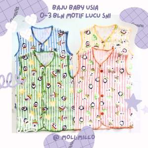 3pcs baju baby kutung SNI motif salur pororo