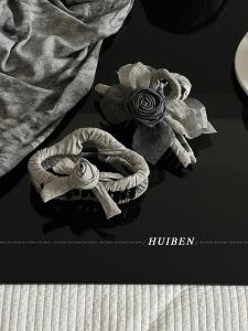 Handmade Rose Rabbit Hair Claw Clip Womens New Style Hair Accessories Large Size Shark Clamp Fresh out Korean Style Hair Grips