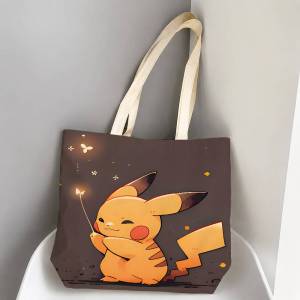 Bandai | Pokemon Water Type Collection Storage Bags Tote Bag Travel Summer Beach Shoulder Bag Reusable Grocery Shopping Bag Anime Artwork