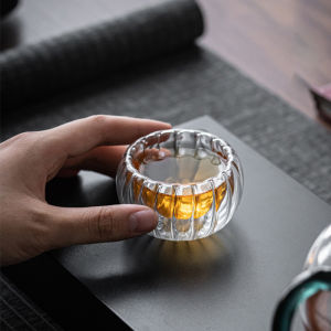 50ml Tea Cup Transparent Double Layer Small Tea Cup Thickened Glass Small Tea Cup