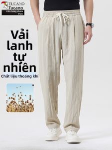 TUCANO | Quần Nam Thẳng Chân Co Dãn Từ Vải Linen Thiên Nhiên