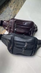 [Hỏa tốc]Túi đeo bụng bao tử da loại 1 thời trang hàn quốc den - nâu 6 ngăn SS12 (giá sỉ)