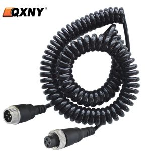 Cáp Lò Xo 5M 4PIN Dây Nối Dài Xoắn Ốc Có Thể Kéo Dài Dùng Cho Xe Buýt Xe Tải Xe Van Xe Tải Lớn Màn Hình RV DVR Camera Kết Nối TV Chất Liệu ABS