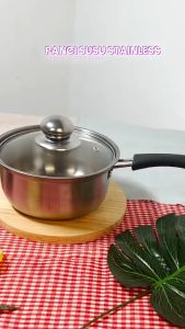 ( BISA COD ) PROMO Panci Susu Tutup Kaca / Milk Pot / Panci Serbaguna / Panci Saus / Panci Mie Stainless Steel