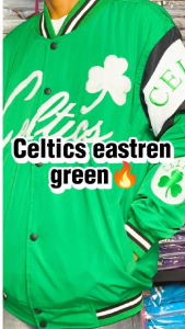 HAPPY Jaket Varsity Bomber Basket Boston Celtics Eastern Green Pria Wanita Full Bordir Keren Terbaru