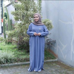 Dress Abaya Dubai Kekinian / Basic Abaya Polos Wanita Turkey terbaruGamis Abaya motif polos Ukuran  All size fit to xxl / Resleting depan busui friendly