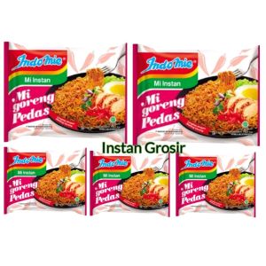 Paket 5 Pcs - Indomie Mie Instan Goreng Rasa Mi Goreng Pedas isi 75 Gram