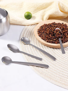 Thìa Trộn 304 Bằng Thép Không Gỉ Mini Nhà Bếp Thìa Cà Phê Gia Vị Ớt Thìa Gia Vị Gia Đình Thùng Muối Thìa Cà Phê