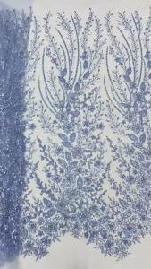 African Lace Fabric 2026 French Heavy Beaded Lace Fabric Nigerian Sequins Embroidery Net Lace Fabrics For Bridal Dress AT2772