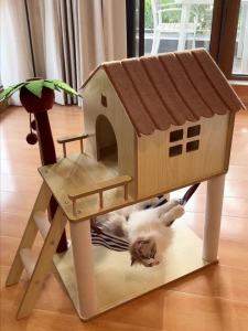 Cat Scratch Post Cat Tree Tower Cat Condo Cat Condo Cat Tree Climbing Cat Tower Cat Scratch Tree Cat Tree Cat Tower Coconut Island Integrated Handmade Sisal Scratching Pole Shelf Grinding Claw Cat Hammock Toy
