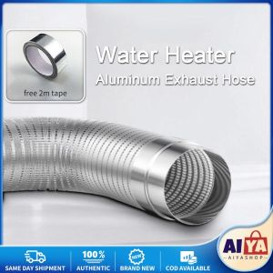 ★Same Day Shipping★ Aluminum Foil Exhaust Pipe Telescopic Hose for Water Heater Range Hood Garage Exhaust Flexible Hose 0.65~1.5m LZC-Heater-Exhaust-Pipe