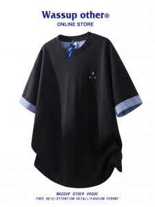 Vintage Plaid Patchwork Breathable Short Sleeve T-shirt