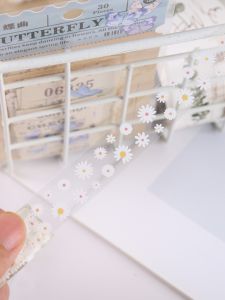 Transparent Flower Language Washi Tape DIY Decorative Material for Bullet Journals Gift Box Wrapping Paper by Chuyao