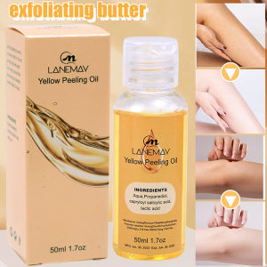【Grilrigrin】50ML Yellow Peeling Oil Exfoliating Dead Skin Serum Care Dark Skin Bleaching Remove Knee Arm Legs Melanin Body Brighten Scrub White