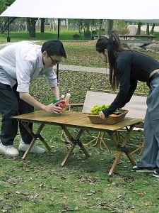 Outdoor Folding Table Camping Table Egg Roll Table Camping Barbecue 150cm Camping equipment