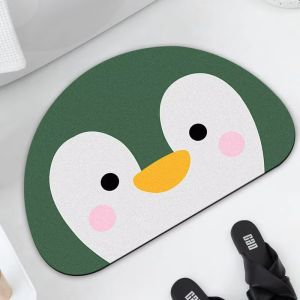 VIKAMA Little Penguin Diatom Mud Absorbent Mat Bathroom Non-slip Floor Mat Toilet Toilet Door Mat Sanitary Carpet