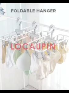 Foldable Clothes Rack Laundry Portable Clips Hanger Organizer Rotating Hook Socks Towel Undergarments Drying Rack